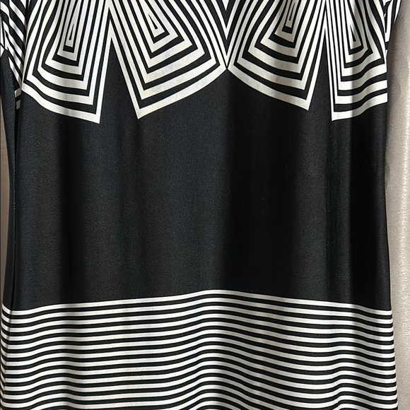 J.B.S. Black and White Scoop Neck Sheath Maxi Dress - Picture 4 of 6